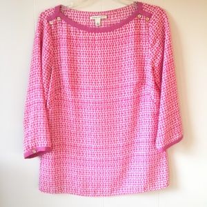 Pink & white Banana Republic blouse